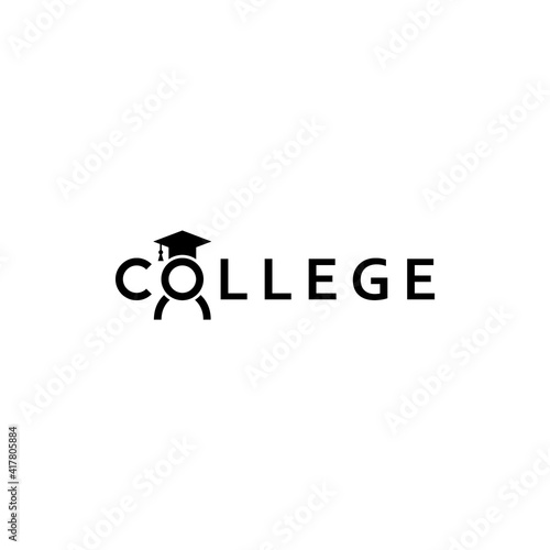 College text, creative logo design.
