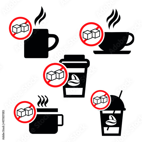 Vector image. Sugar free coffee icon.
