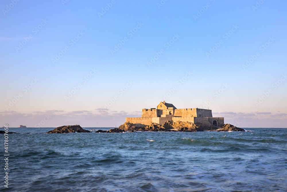 Fort National in St Malo at golden hour