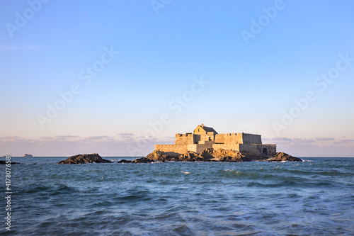 Fort National in St Malo at golden hour