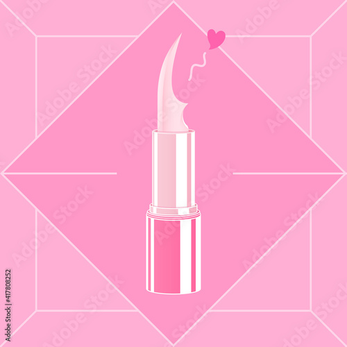 Secret knife in lipstick case. Self-defense weapon for women. Tiny lady blade in sugar palette. Street gangs aesthetic - tattoo, t-shirt, print, stickers or badge