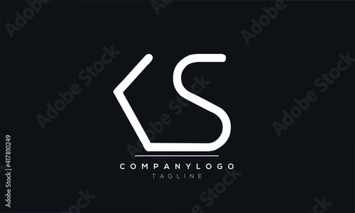 Abstract Letter Initial KS or SK S and K Vector Logo Design Template