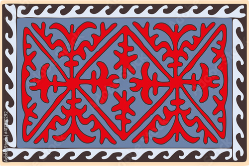Design asian patterns element. Kazakh national beautiful ornaments on a background. EPS