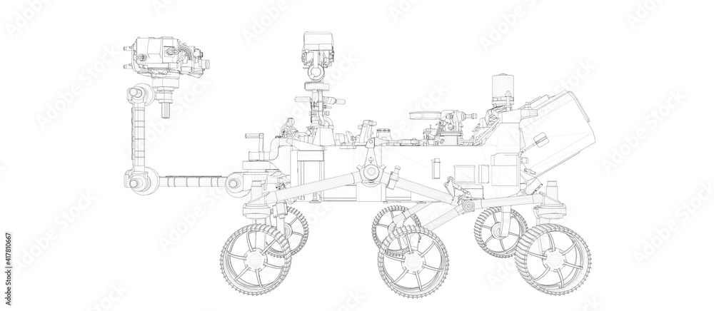 Obraz premium Mars robot perseverance 3d rendered illustration