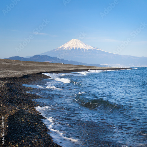 Mount Fuji seen from Miho no Matsubara beach, Shizuoka Prefecture, Japan