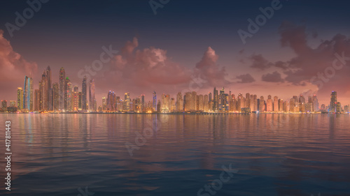 Cityscape of Dubai with modern diversity in architecture styles