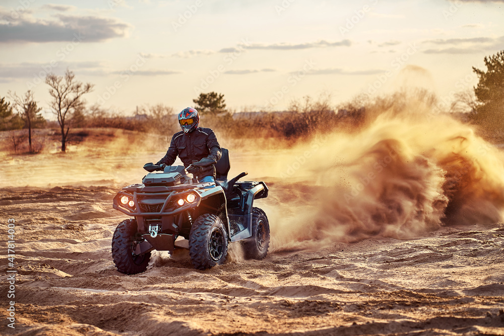 Cross-country quad bike race, extreme sports Cross-country quad bike race, extreme sports