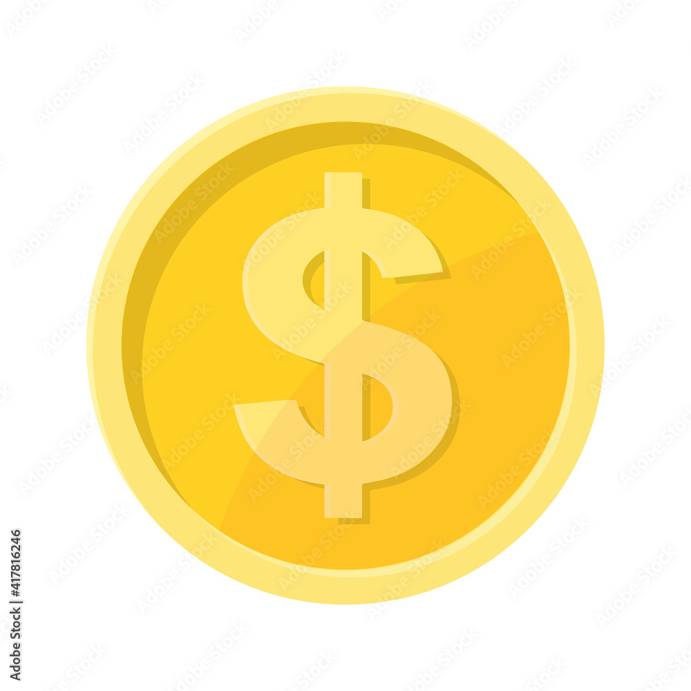 Simple illustration of dollar coin Concept of internet currency Simple illustration of dollar coin Concept of internet currency