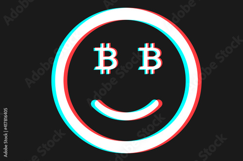 Smile icon Vector illustration in blue red and white colors