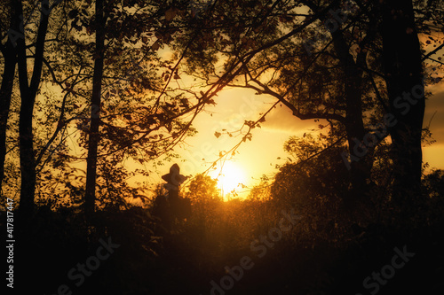 Fototapeta Naklejka Na Ścianę i Meble -  Old cemetery in Lupkow Poland