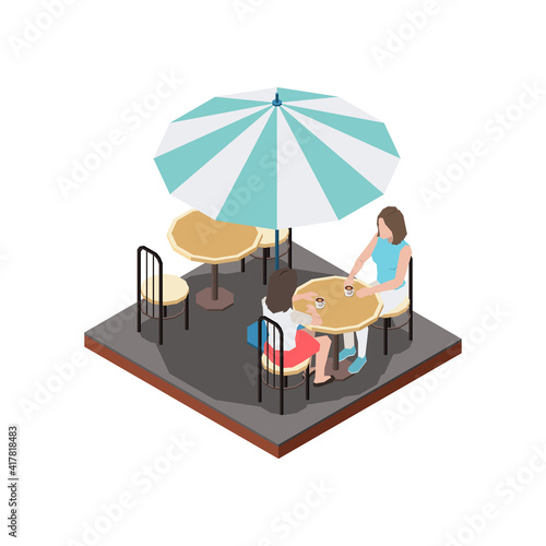 Cafe Umbrella Terrace Composition