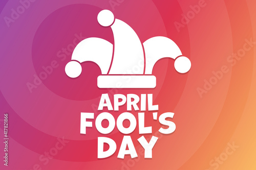April Fool's Day. Holiday concept. Template for background, banner, card, poster with text inscription. Vector EPS10 illustration.