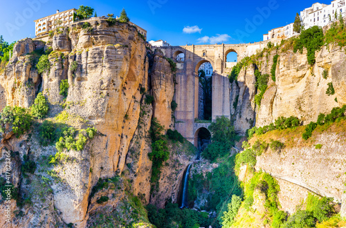 Ronda, Spain at the Puente Nuevo over the Tagus gorge.