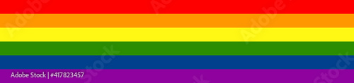 LGBT Flag Gay Pride Flag. LGBTQ+ Rainbow Flag for Lesbian, Gay, Bisexual, Transgender Pride Movement. Wide Vector Banner Flag Illustration for Pride Month. 