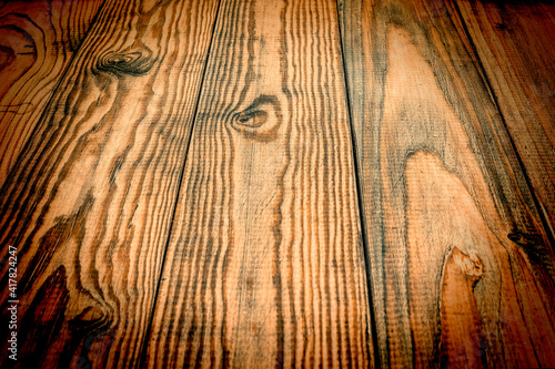 Vintage wooden background with perspective and spot of light