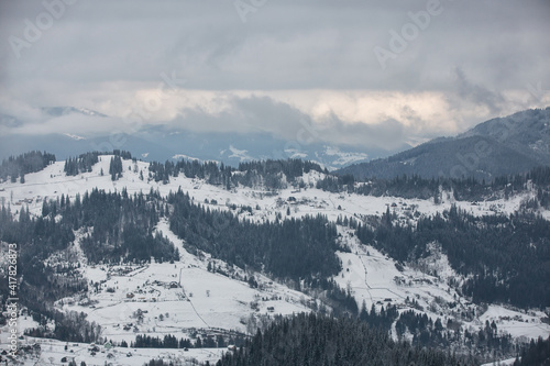 snow covered mountains