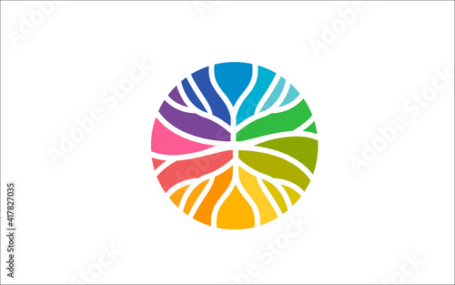 Creative abstract life root on white background vector logo design template