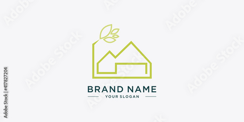 green house logo template with creative concept