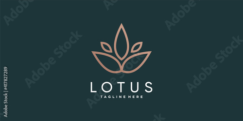 lotus logo template with creative gradient concept