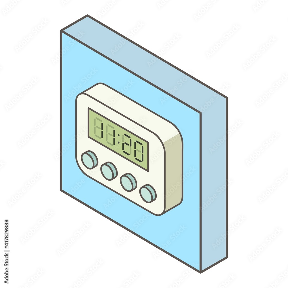 Digital timer icon. Isometric illustration of digital timer vector icon for web