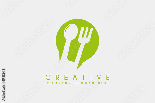 spoon and fork logo design, Restaurant logos template design