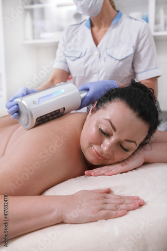 woman receives spa treatment