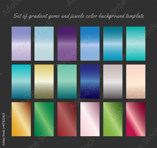 Set of gradient gems and jewels color background template. Social media story background template