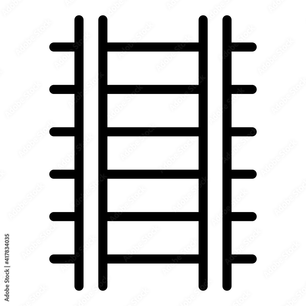 Train track icon. Outline train track vector icon for web design isolated on white background Train track icon. Outline train track vector icon for web design isolated on white background