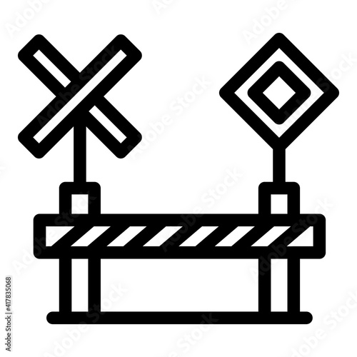 Wallpaper Mural Crossing barrier icon. Outline crossing barrier vector icon for web design isolated on white background Torontodigital.ca