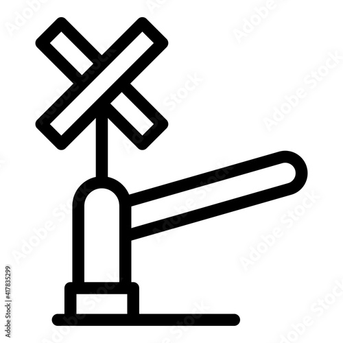 Crossing railroad icon. Outline crossing railroad vector icon for web design isolated on white background