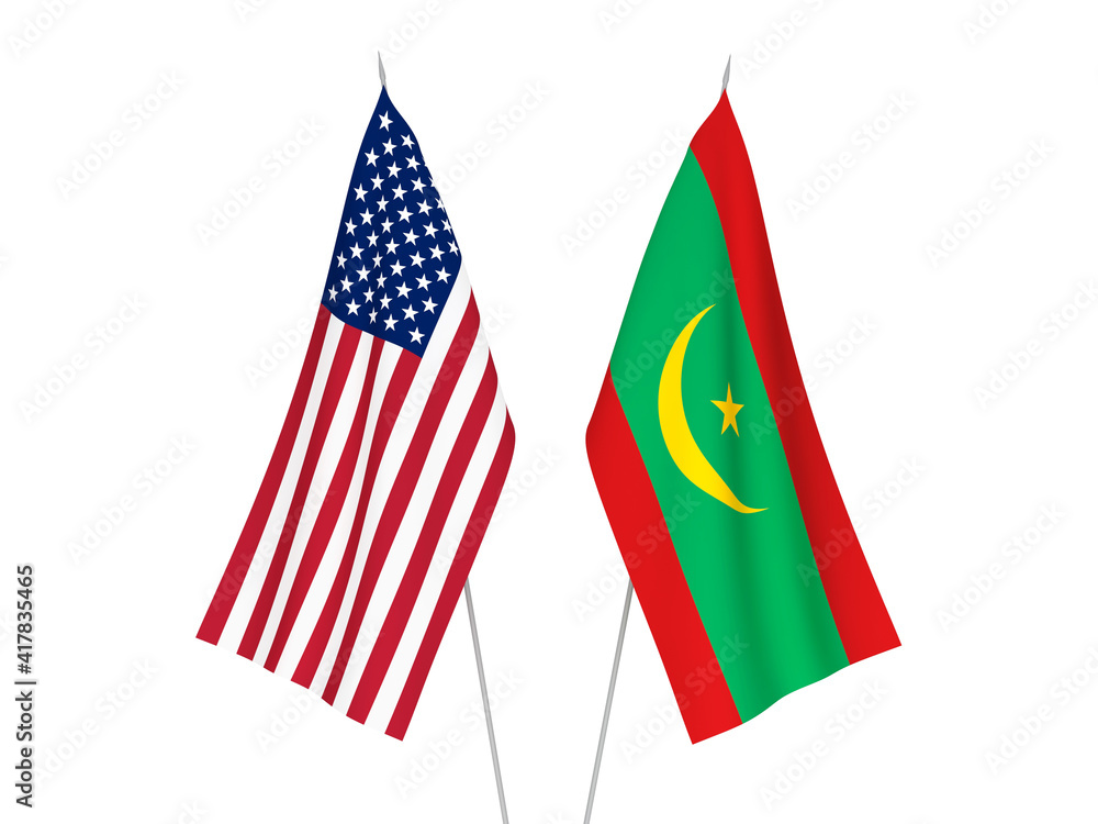 America and Islamic Republic of Mauritania flags