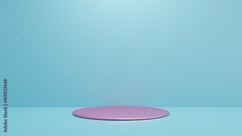 3d rendered studio with geometric shapes, podium on the floor. 3d rendered studio with geometric shapes, podium on the floor.