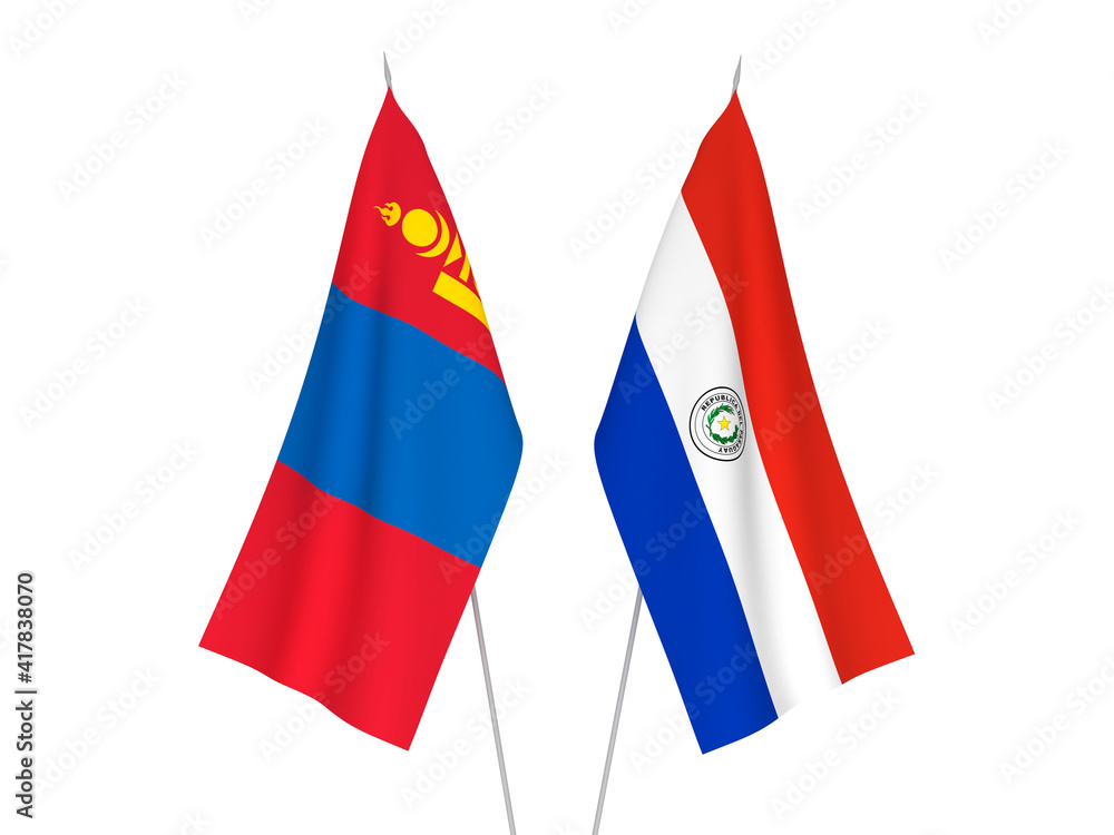 Mongolia and Paraguay flags