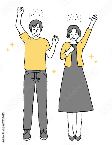 笑顔のシニア夫婦のイラスト
