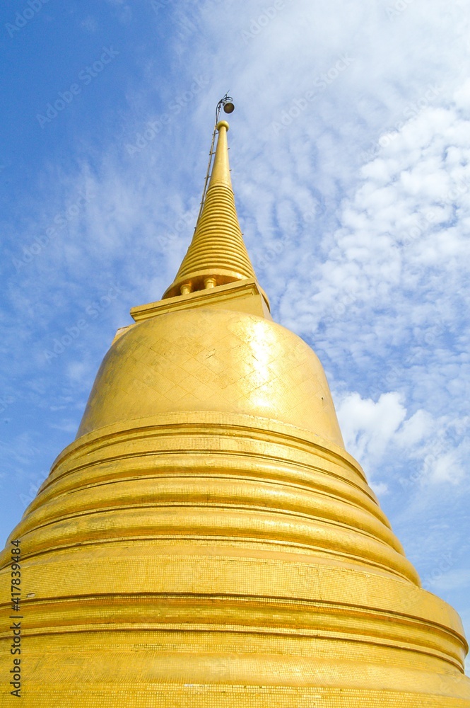 stupa of the golden mountain temple in public Bangkok Thailand
