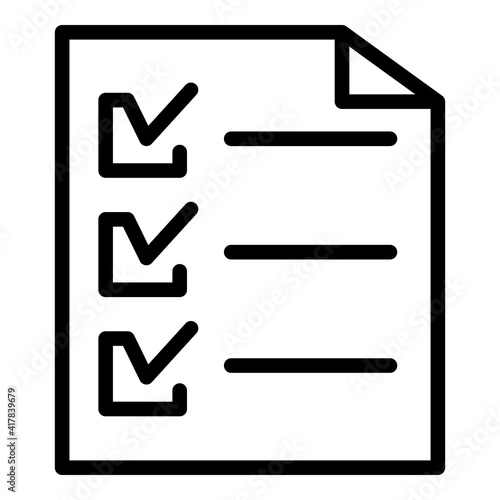 Client checklist icon. Outline client checklist vector icon for web design isolated on white background