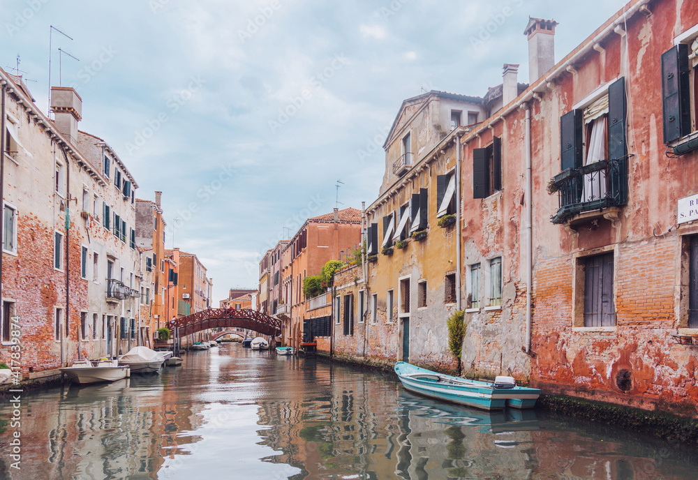 narrow canal in Venice. Italy