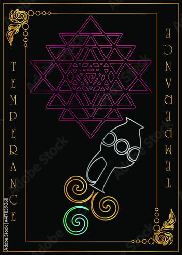 
the illustration - card for tarot - The Temperance Card.