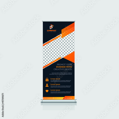  Modern roll up banner template Premium Vector 