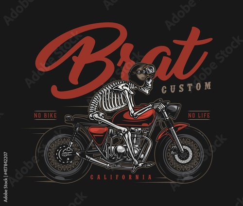 Brat style custom motorcycle vintage badge