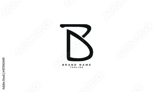 DB, BD, Abstract initial monogram letter alphabet logo design