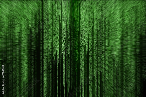 Abstract green digital cyberspace background. Html or binary code and computer programming technology concept.