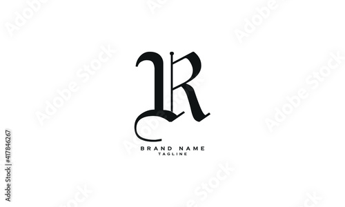 LR, RL, Abstract initial monogram letter alphabet logo design