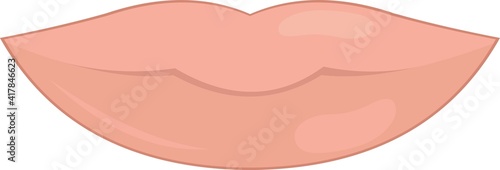 Vector emoticon illustration of a sexy cartoon mouth of a woman, with her pink lips