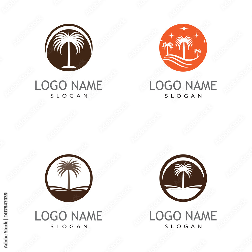 Date tree icon vector illustration logo template Date tree icon vector illustration logo template