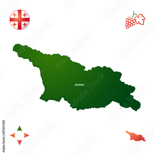 simple outline map of georgia