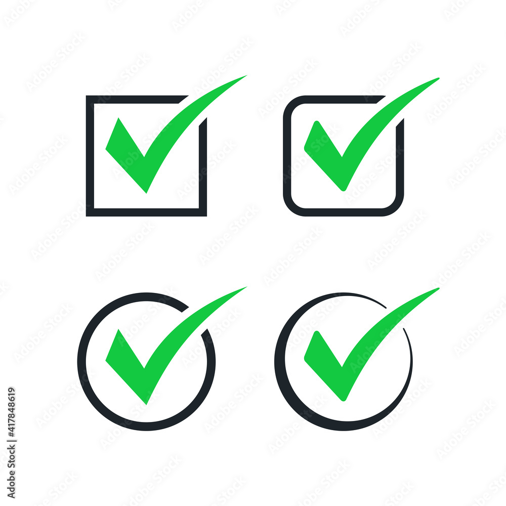 Vector illustration of a checkmark icon collection. Suitable for design ...
