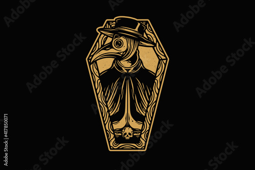 Medieval Plage Doctor Vector Tattoo