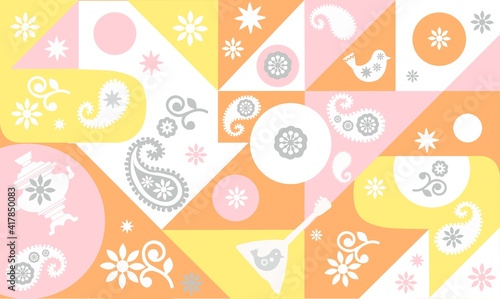 abstraction from different geometric shapes. Shrovetide Spring Festival