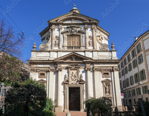 Basilica San Giuseppe, an evocative Baroque building in the Brera district, Milan, Lombardy, Italy. © gpriccardi